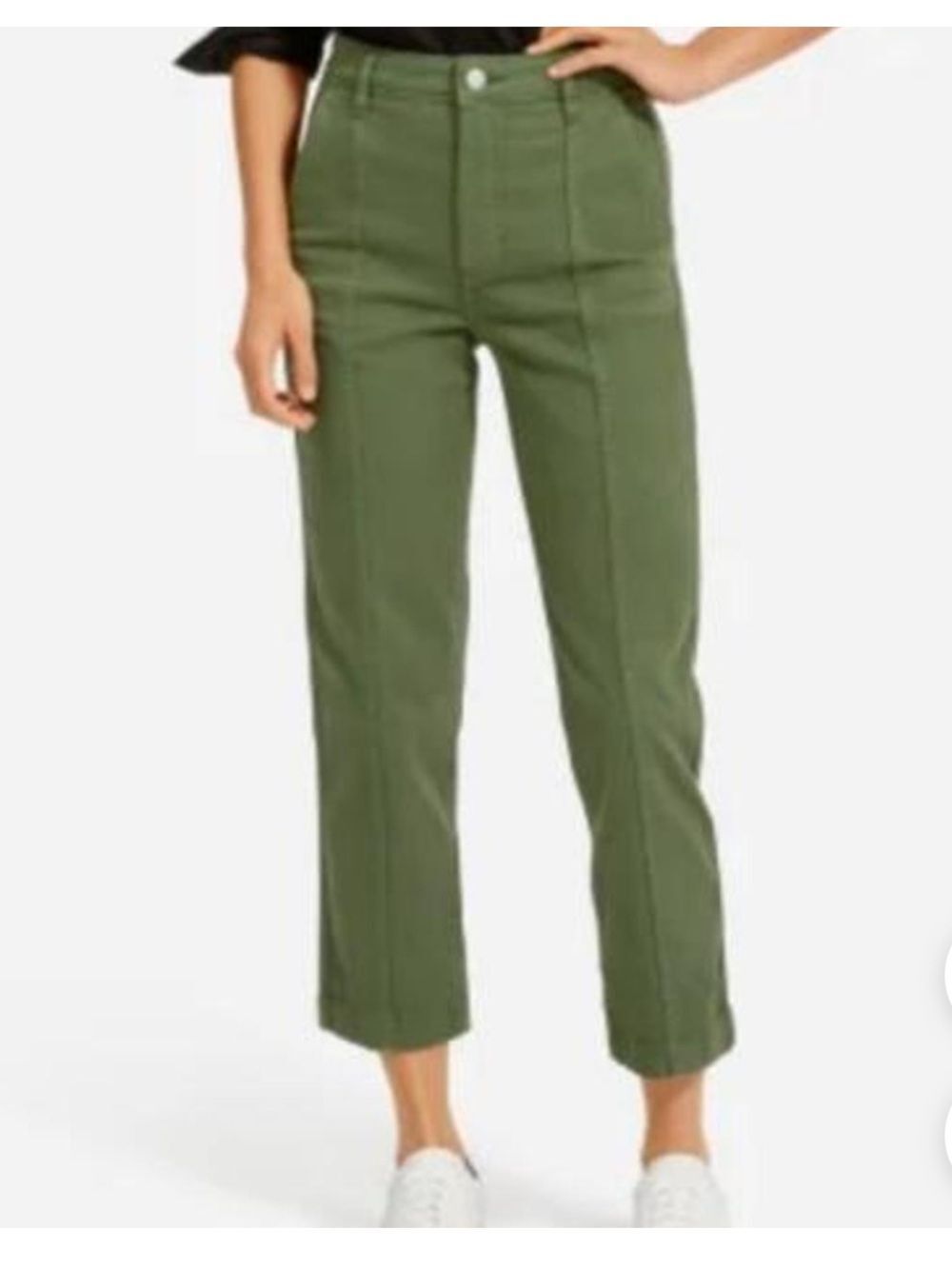 Everlane Olive Green Straight Crop Pants size 0